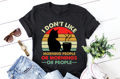 I don't Like Morning people or Mornings or People T-Shirt Design quotes t shirt design