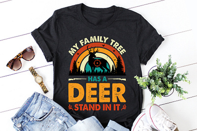 My Family Tree Has A Deer Stand In It Hunting T-Shirt Design quotes t shirt design