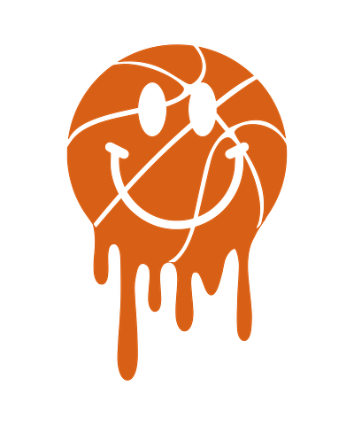 BASKETBALL SMILEY BALL EMOJI basketball branding design dripped emoji funny graphic design illustration print on demand shirt smiley