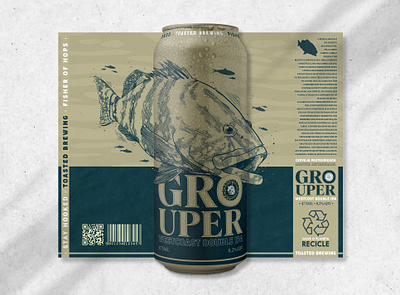 Toasted Apparel - Grouper Beer illustration