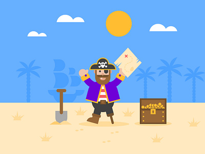 Pirate character design digital art flat design graphic design illustration 2d vector illustration