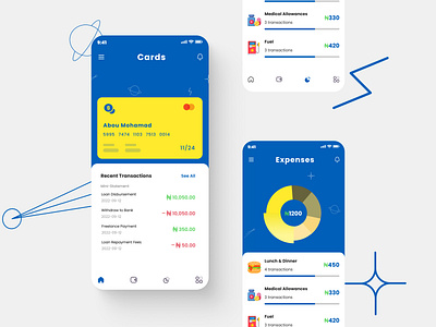 Cards & Expenses - Nigerian Mobile Fintech APP banking app branding design fintech fintechapp illustration mobile apps ui ui design uiux