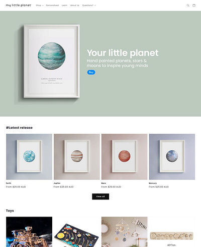 UX for my little planet store branding design ui ux website