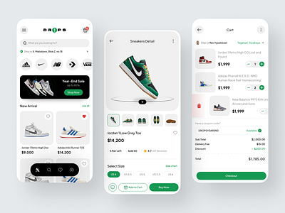 Drops - Ecommerce Mobile App app ecommerce fashion hypebeast market marketplace mobile online shop online store shoes shop shopping sneakers store style ui uiux ux