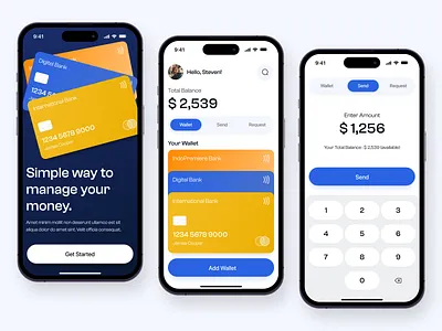 FinPay - Money Wallet Mobile App app bank clean clear design finance fintech mobile mobile app money pay send simple transfer ui uidesign uiux wallet