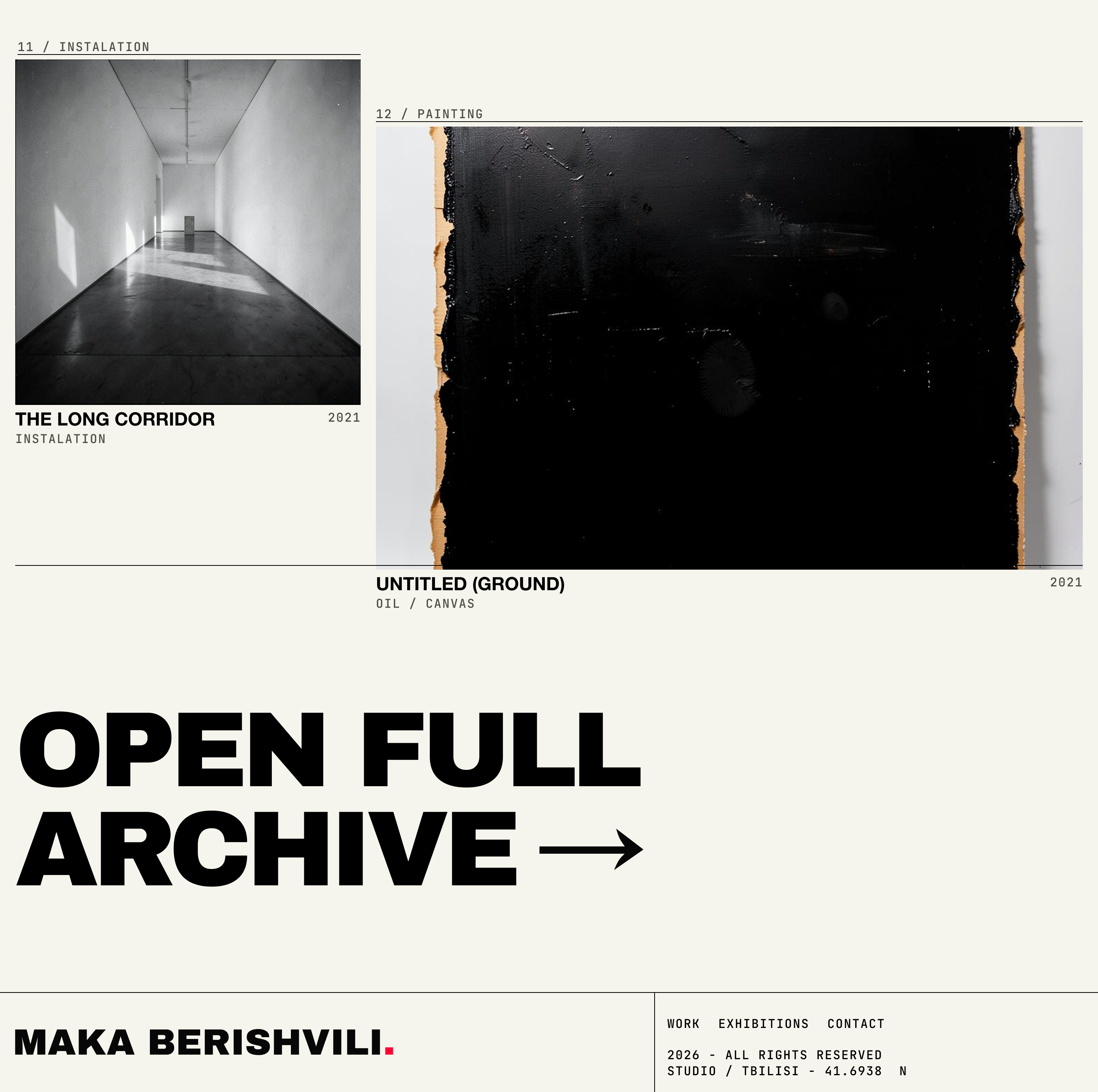 Artist Portfolio - Brutalist Exploration brutalism design figma portfolio ui uiux ux