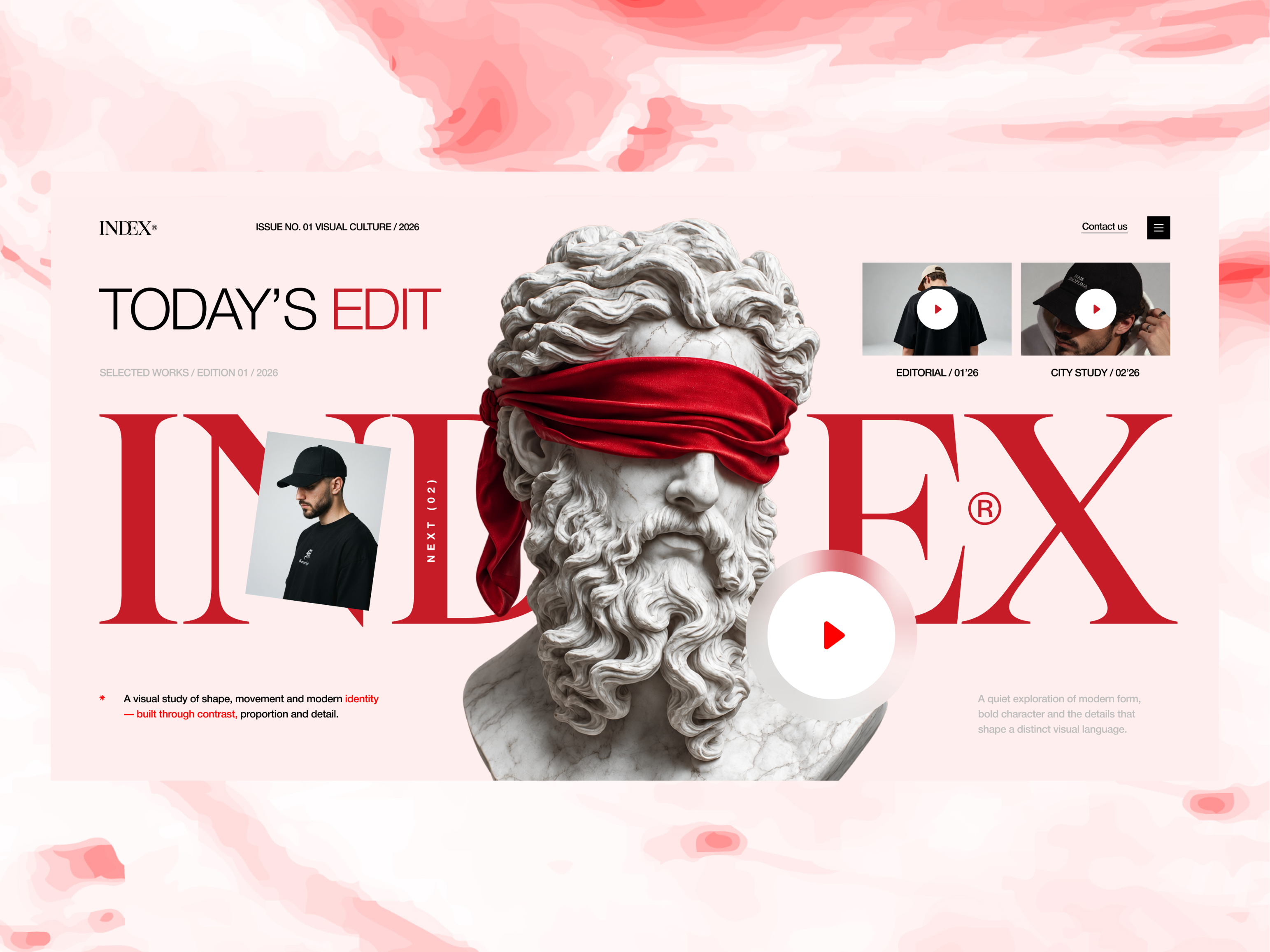 INDEX — Fashion Editorial Website | Art Direction & Web Design 3d animation branding fashion fashion website graphic design logo motion graphics ui