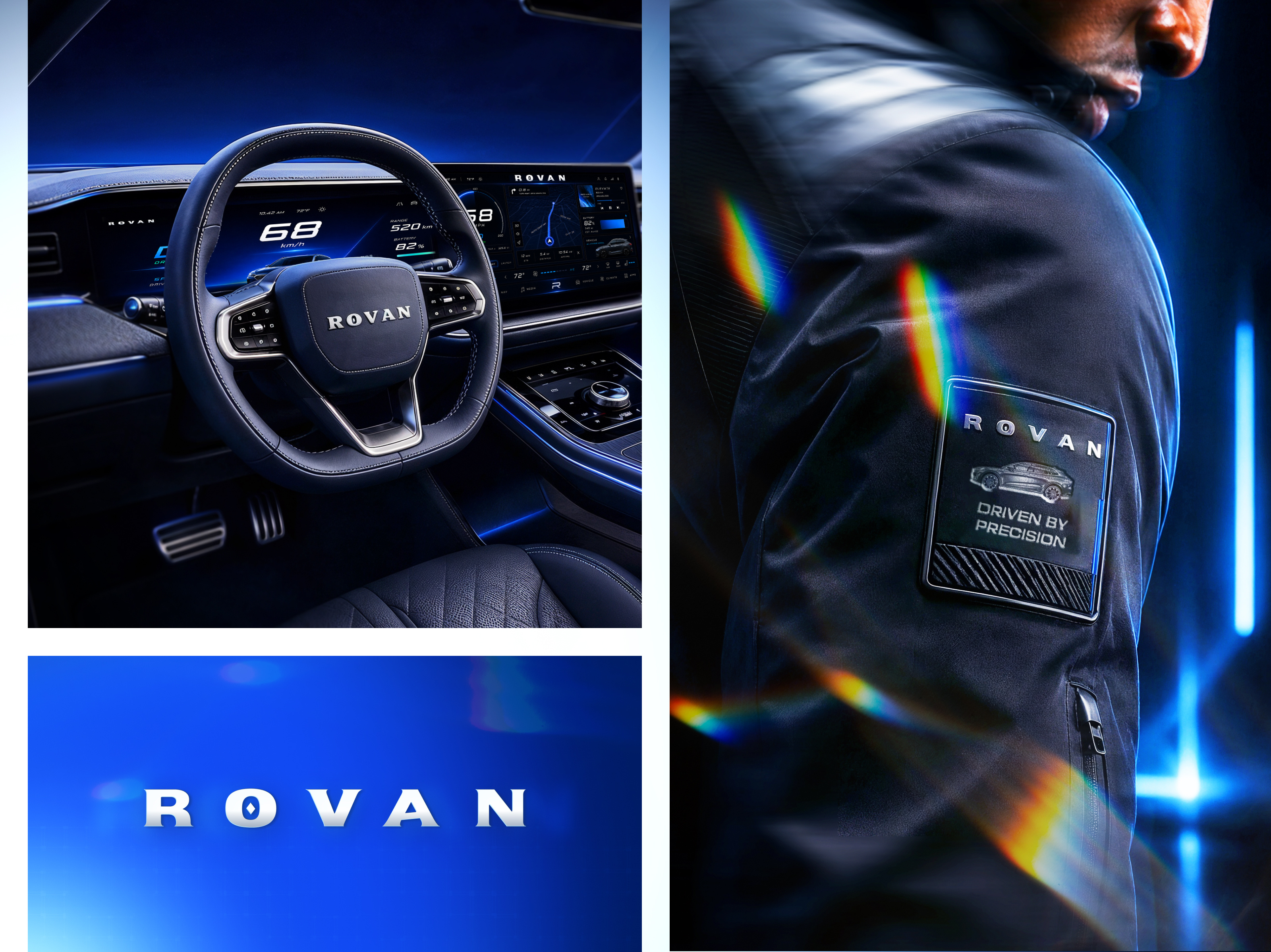 ROVOAN - EV Car Logo & Branding Design | Automobile Branding brand brand identity brand system branding car branding electric car electric vehicle energy logo ev branding green energy icon identity logo logo branding logo design logotype minimalist modern logo typography visual identity