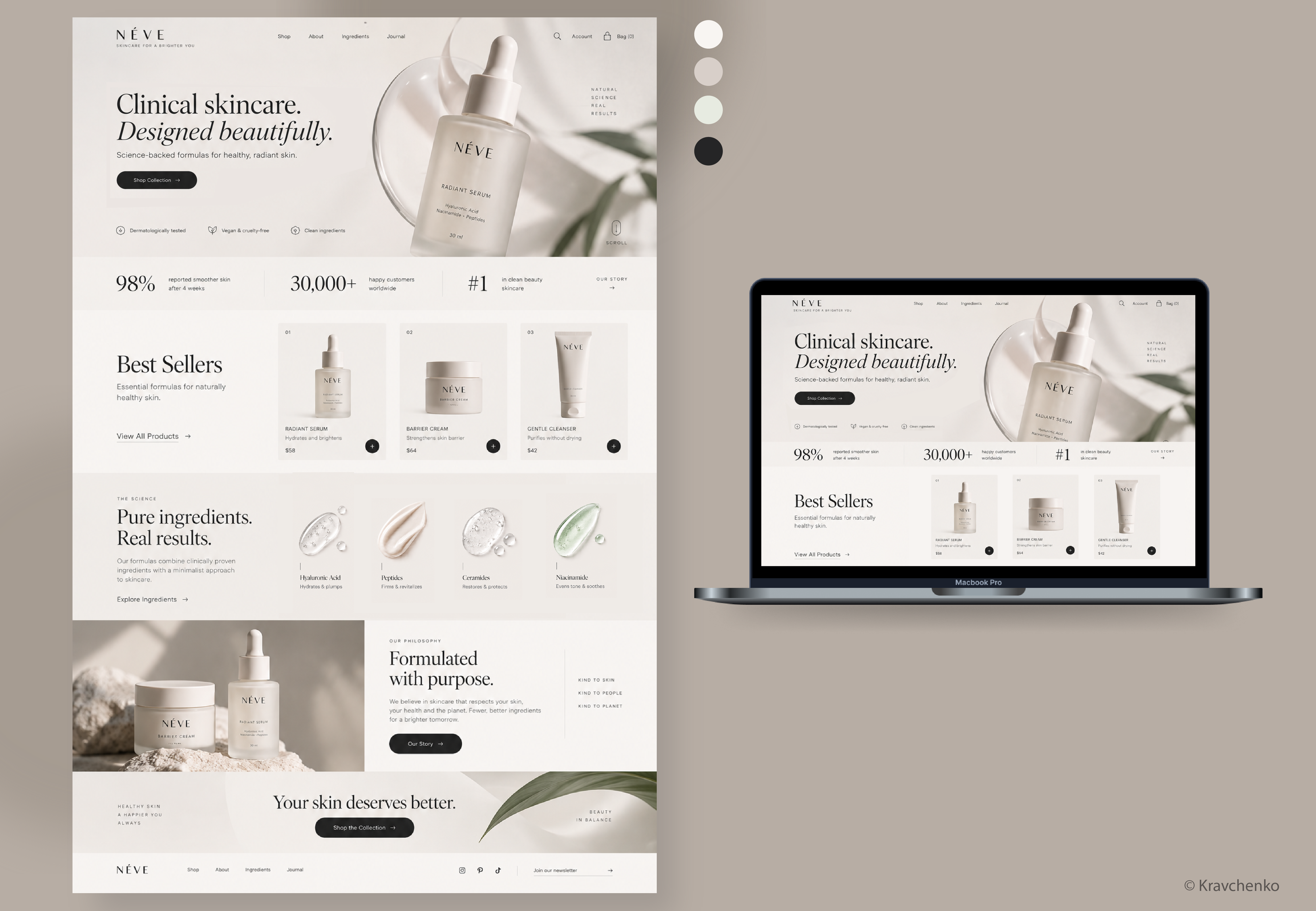 Simple Landing Page "NEVE" logo site