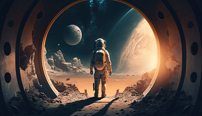 Lonely Traveler on the Red Planet: A View Through the Helmet 3d animation graphic design motion graphics