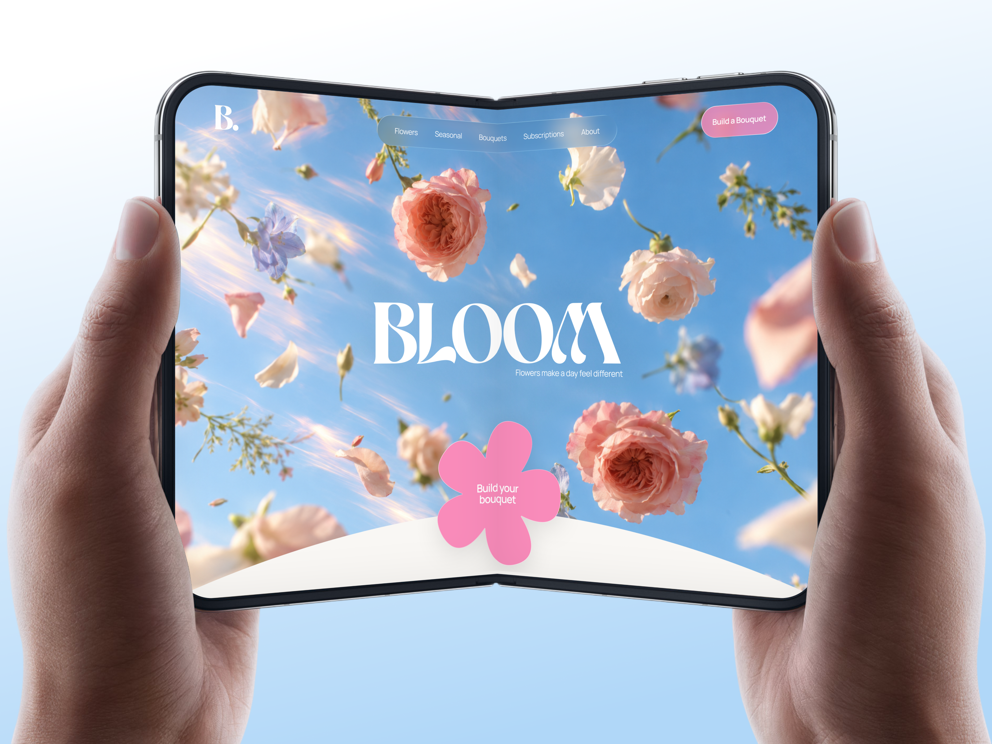 🌸 Web design for floral e-commerce website | Hyperactive adaptive branding design duo e commerce ecomm flower homepage hyperactive landing logo mobile shop shopping ui ux web web design