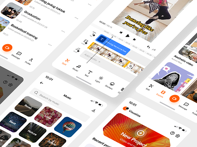Visualize - Video editing mobile app clean ui design editing editor music template video transform video ui ui design uidesign uiuxdesign video video editing videoapp visualize