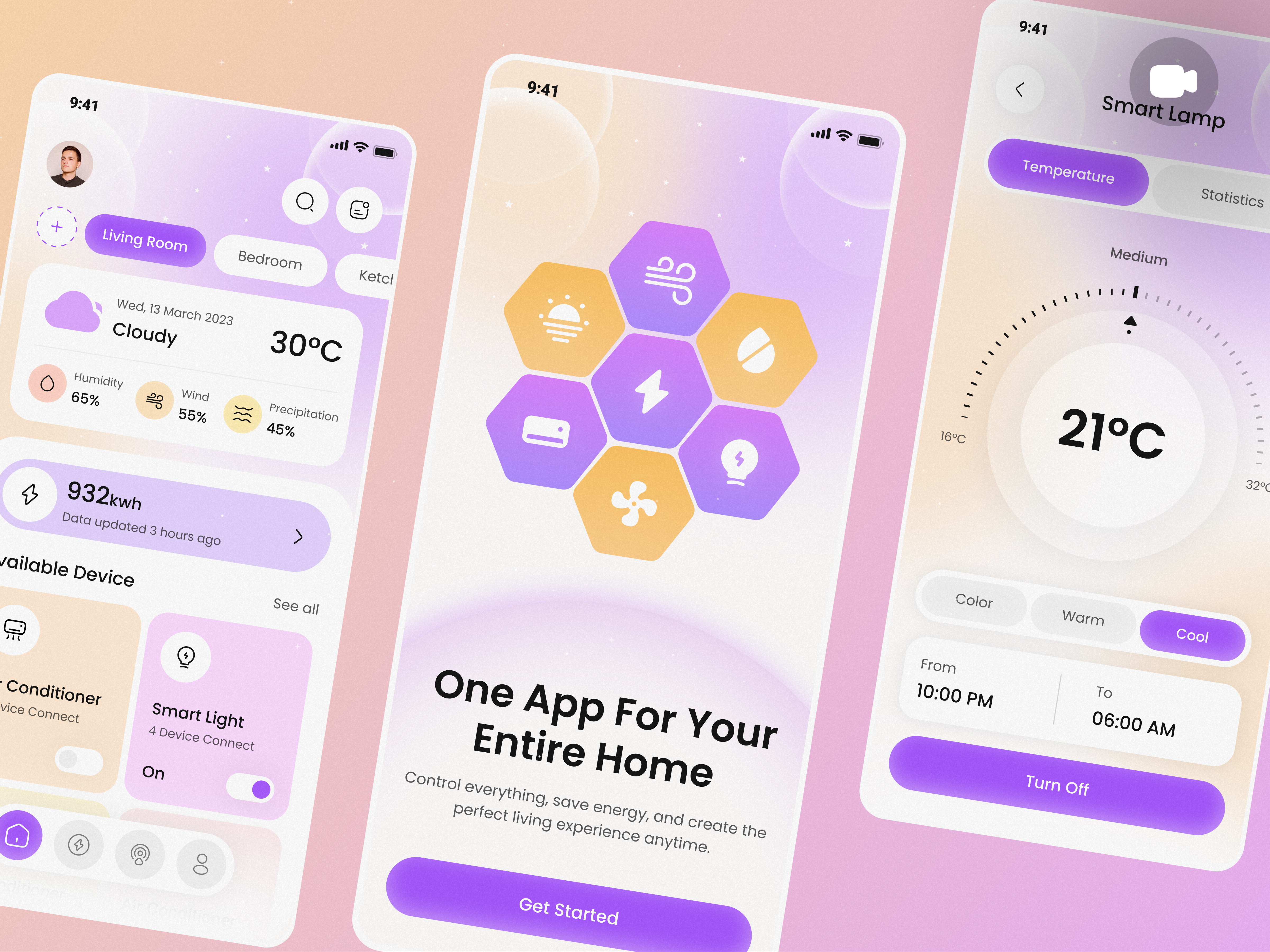 Smart Home App — IoT Mobile UI ai app app design home automation interaction design internet of things iot app minimal design mobile app product product deaign saas app saas product saas ui service smart home smart home app smarthome startup ui design ux design