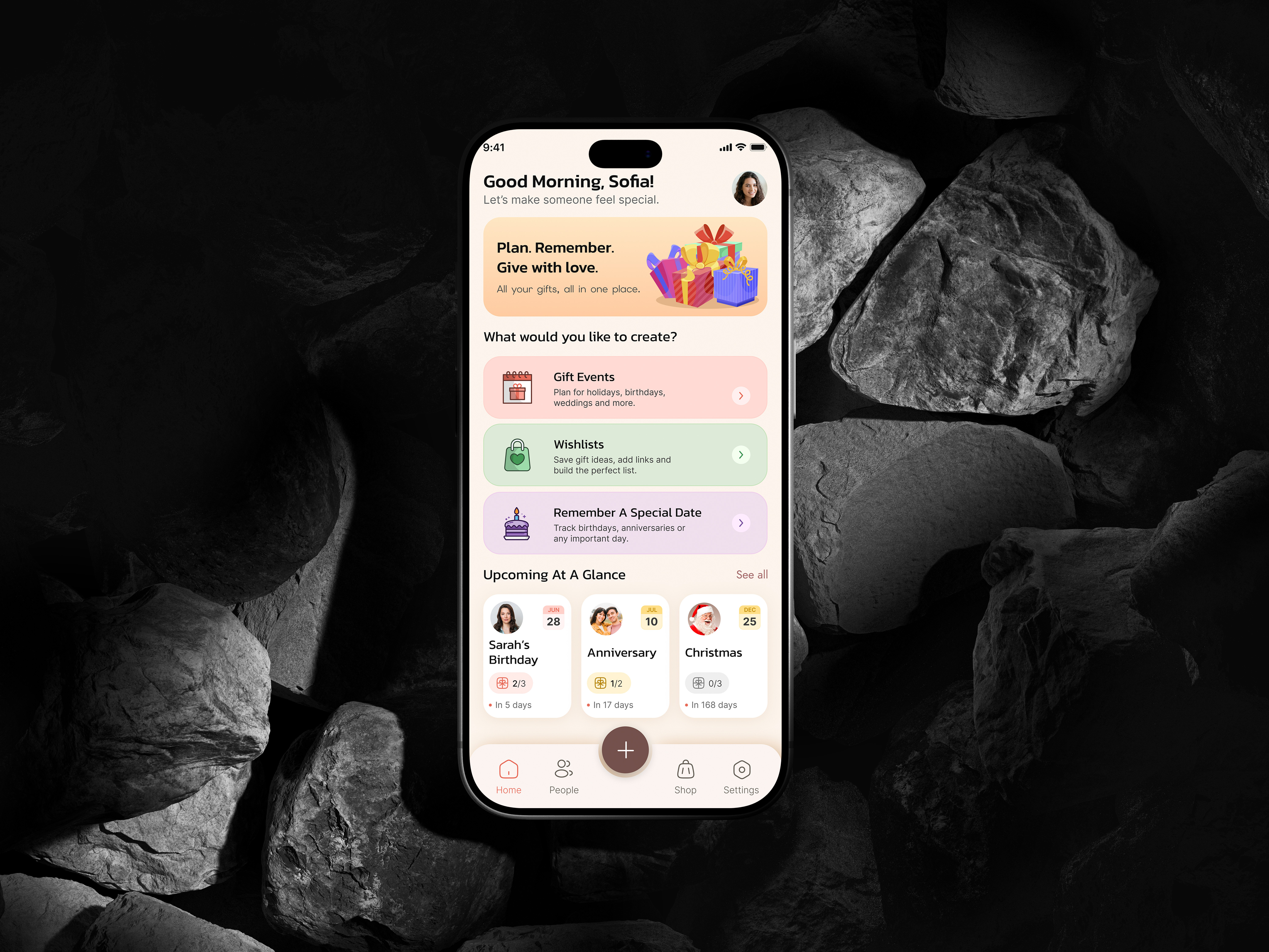 Gift-planning-wishlist mobile app android app app design concept app design template app ui design gift ios mobile mobile app mobile app design mobile ui ui ux wishlist