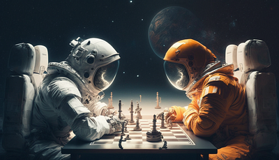 The Struggle for Superiority in space 3d animation graphic design space ui земля космический корабль марс шахматы