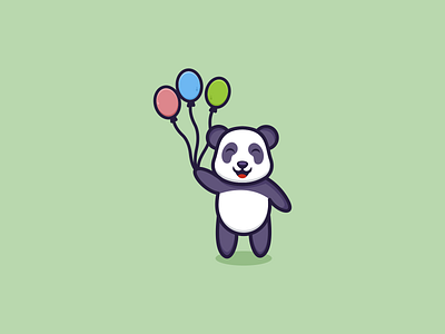 Happy Cute Panda Logo animal app branding cute design graphic design happy illustration logo panda typography ui ux vector