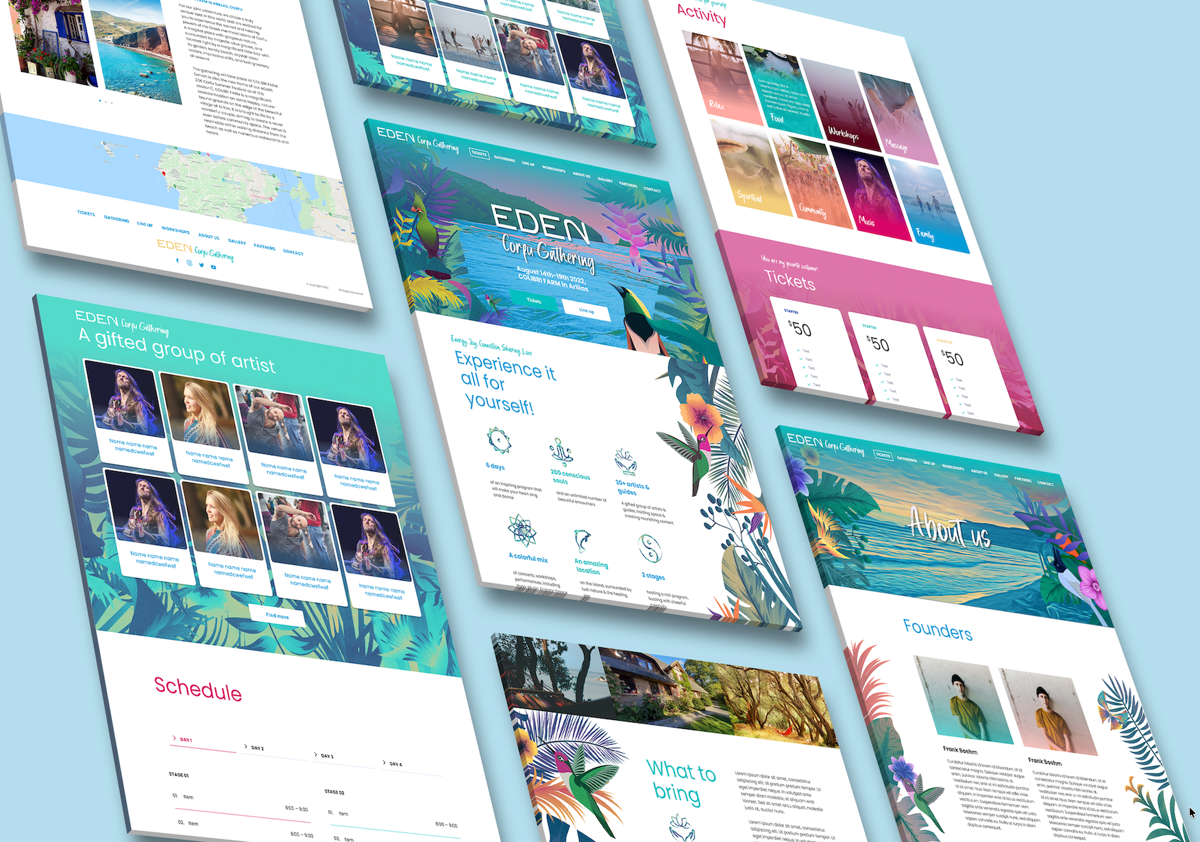 Eden Corfu Gathering — Visual Identity art direction event festival visual identity