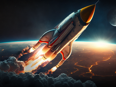 Eexciting rocket takeoff adventure animation graphic design logo motion graphics ui земля космический корабль космос марс ракета