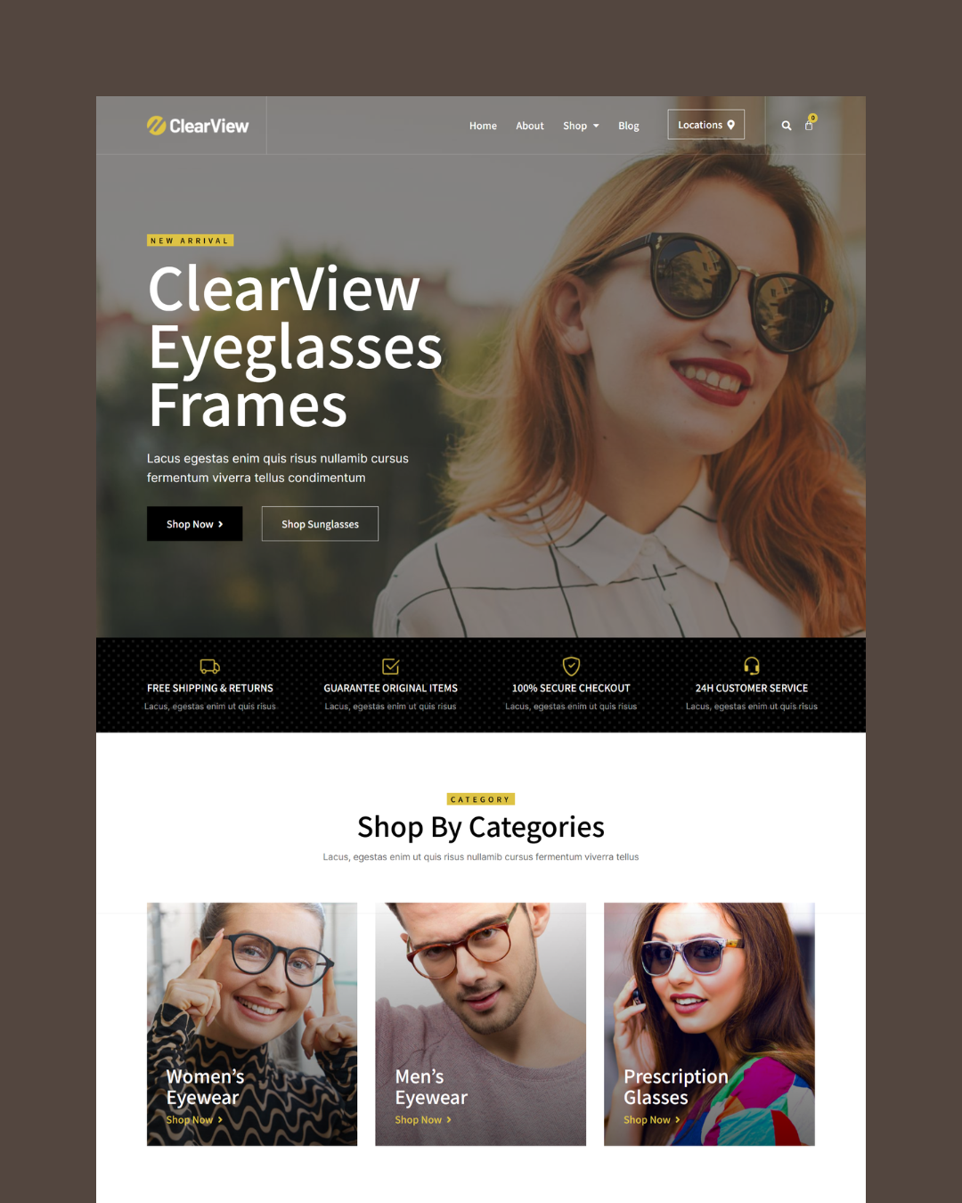 Clearview ecommerce website small business website sunglasses sunglasses website ui uiux user experiance user interaction ux web web design website website design website designer wordpress wordpress website