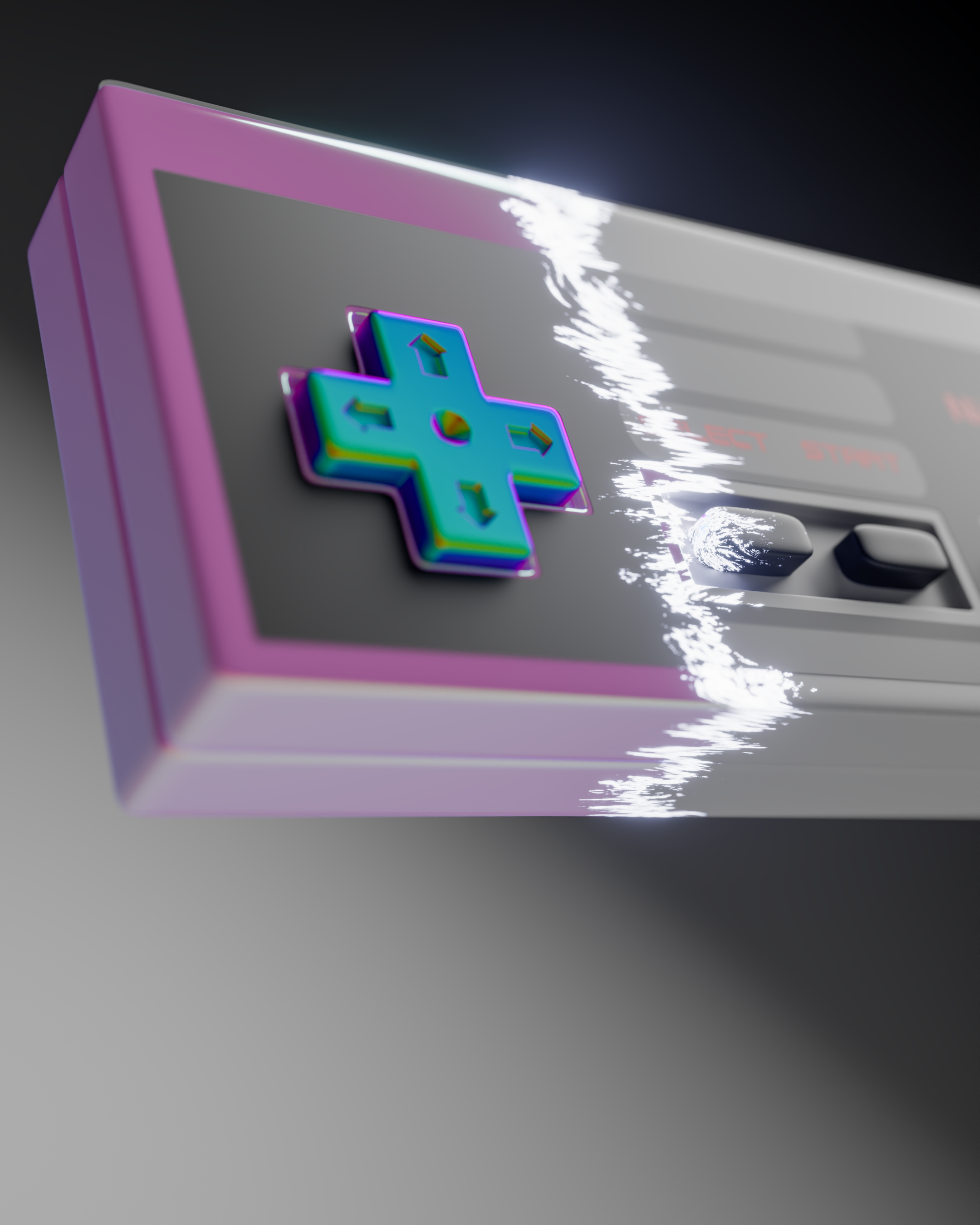 Iridescent NES Controller 3 3d animation motion graphics