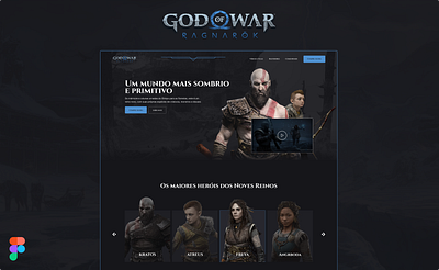 Landing Page God of War game landing page ui ux website design