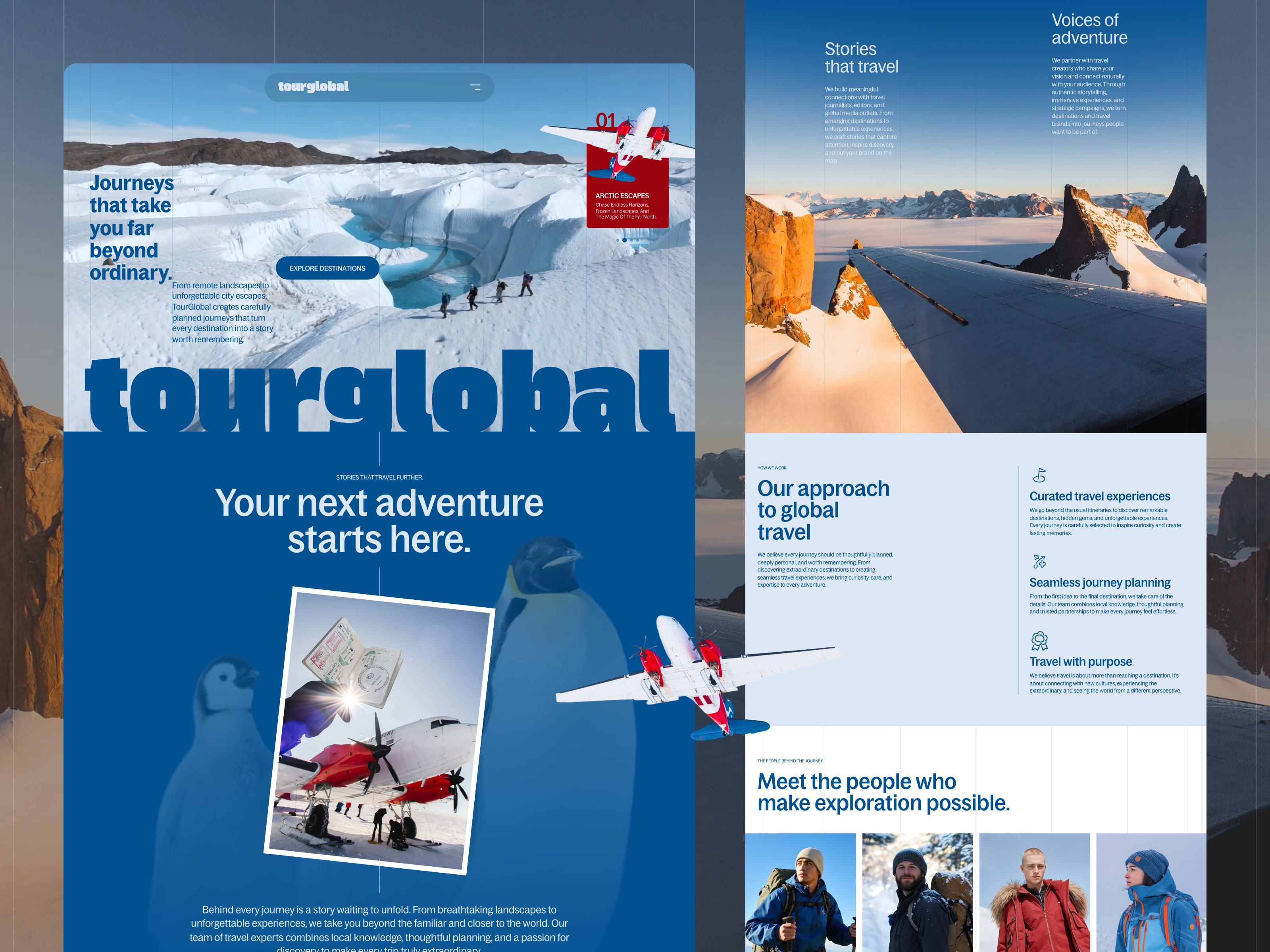Adventure Travel Website - tourglobal landing landing page tourism website travel agency travel website ui web web design website website design