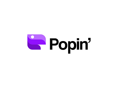 Popin' ai bird brand design fun graphic design internet logo parrot purple saas shopping vibrant