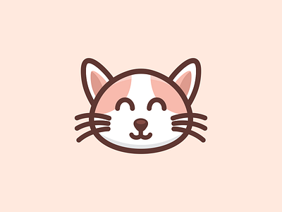 Cute Head Cat Logo animal app branding cat cute design graphic design illustration logo typography ui ux vector