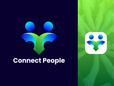 Connect People Logo 3d animation app logo brand identity branding colorful community logo connect connect people logo connection gradient graphic design illustrator logo logo design modern design motion graphics people people logo team logo design