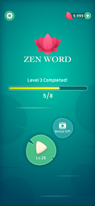Zen Word game icon illustration ui word