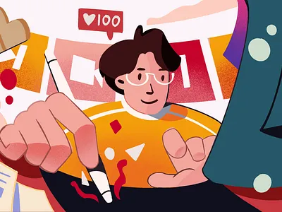 Graphic Designer Illustration adobe illustration branding color design digital art flat graphic designer header illustration illustration logo procreate ui ui design vector web