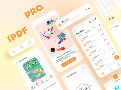 PDF App Concept app create pdf design file mobile app pdf read pdf ui ux