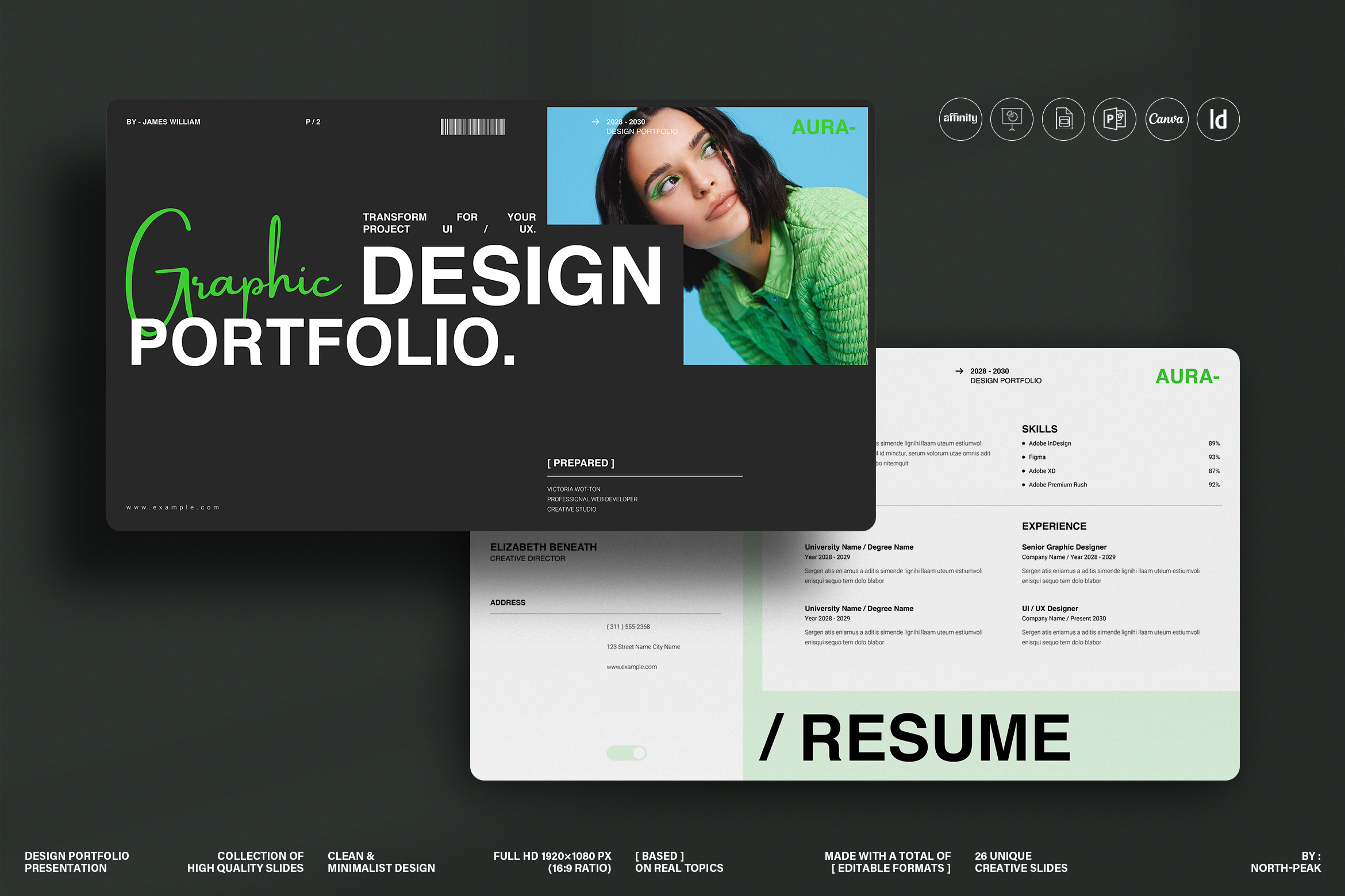 Minimal Design Portfolio Template 3d a4 animation app branding design graphic design illustration keynote logo minimal motion graphics portfolio powerpoint presentation slide ui