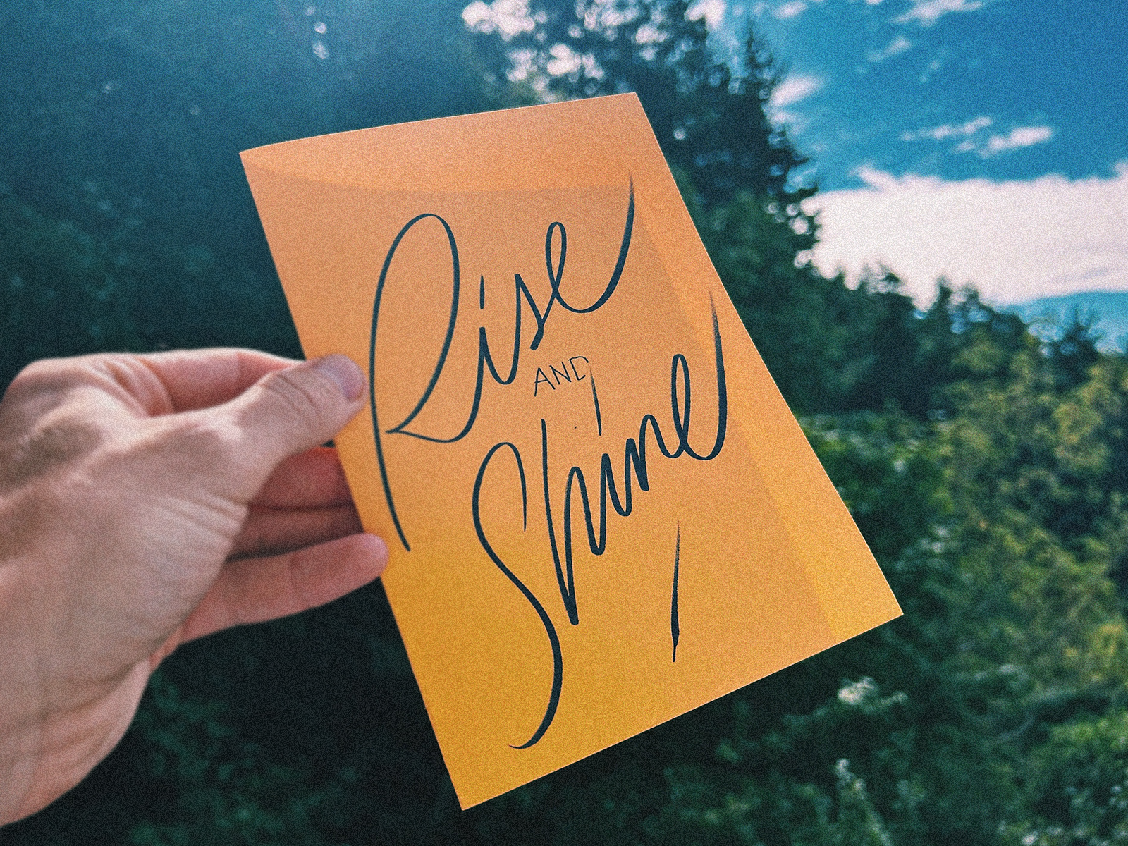 Rise And Shine: calligraphy bday brush calligraphy card creative custom flow fun handwriting lettering logo original print rise script type unique