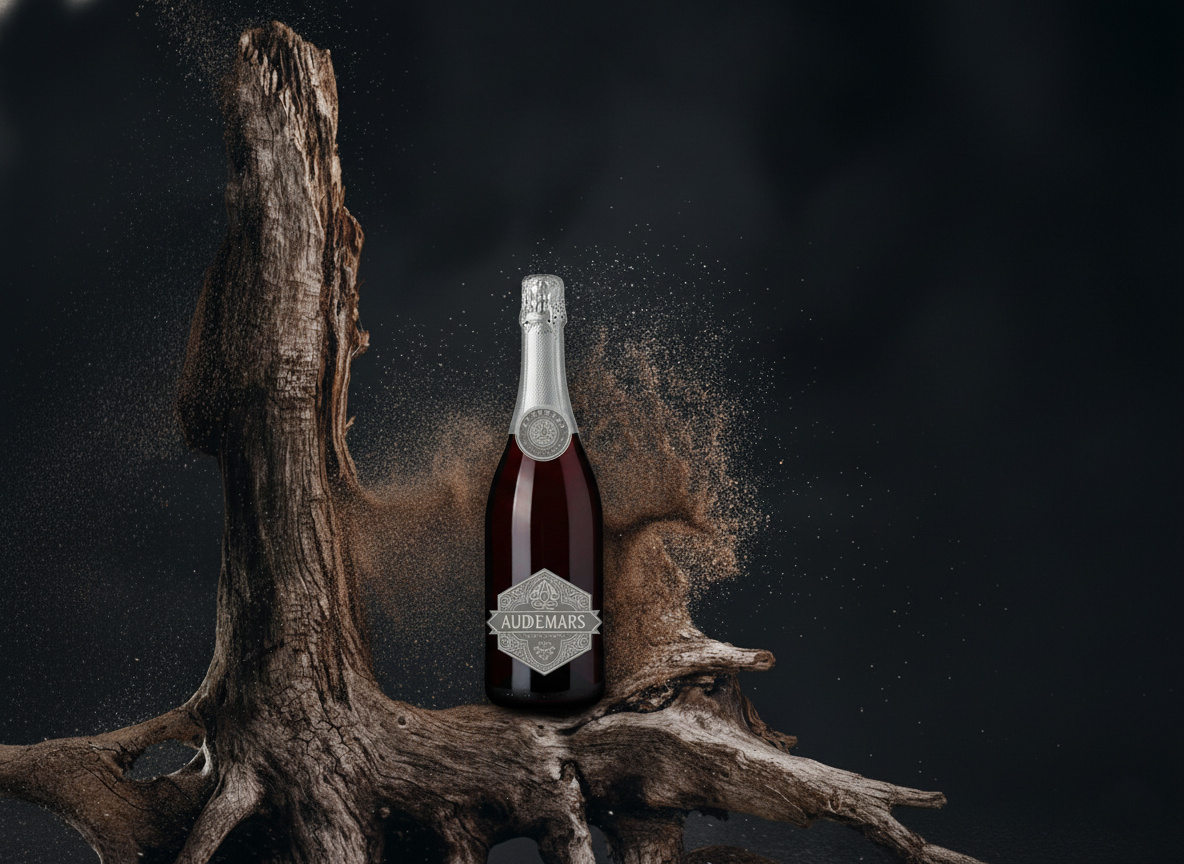 Audemars — Luxury Champagne Bottle Design 3d render beverage packaging bottle label design branding champagne branding graphic design label design luxury branding packaging design product visualization