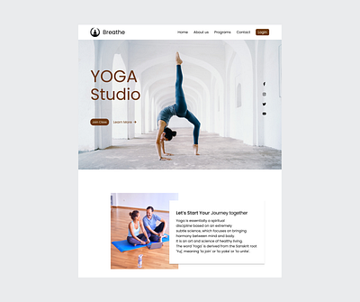 Yoga Landing Page - Website branding design logo typography ui user