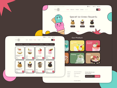 Yogurt, Ice cream & Cake Web cake design e commerce graphic ice cream landing page product ui ux web web design