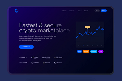 Crypto marketplace website landing page 2023 banking best shot bitcoin blockchain case study clean design crypto cryptocurrency design finance fintech website landing page mobile app design trade ui ux wallet web3 weubsite