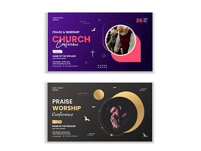 Praise and worship church conference flyer and web banner praise