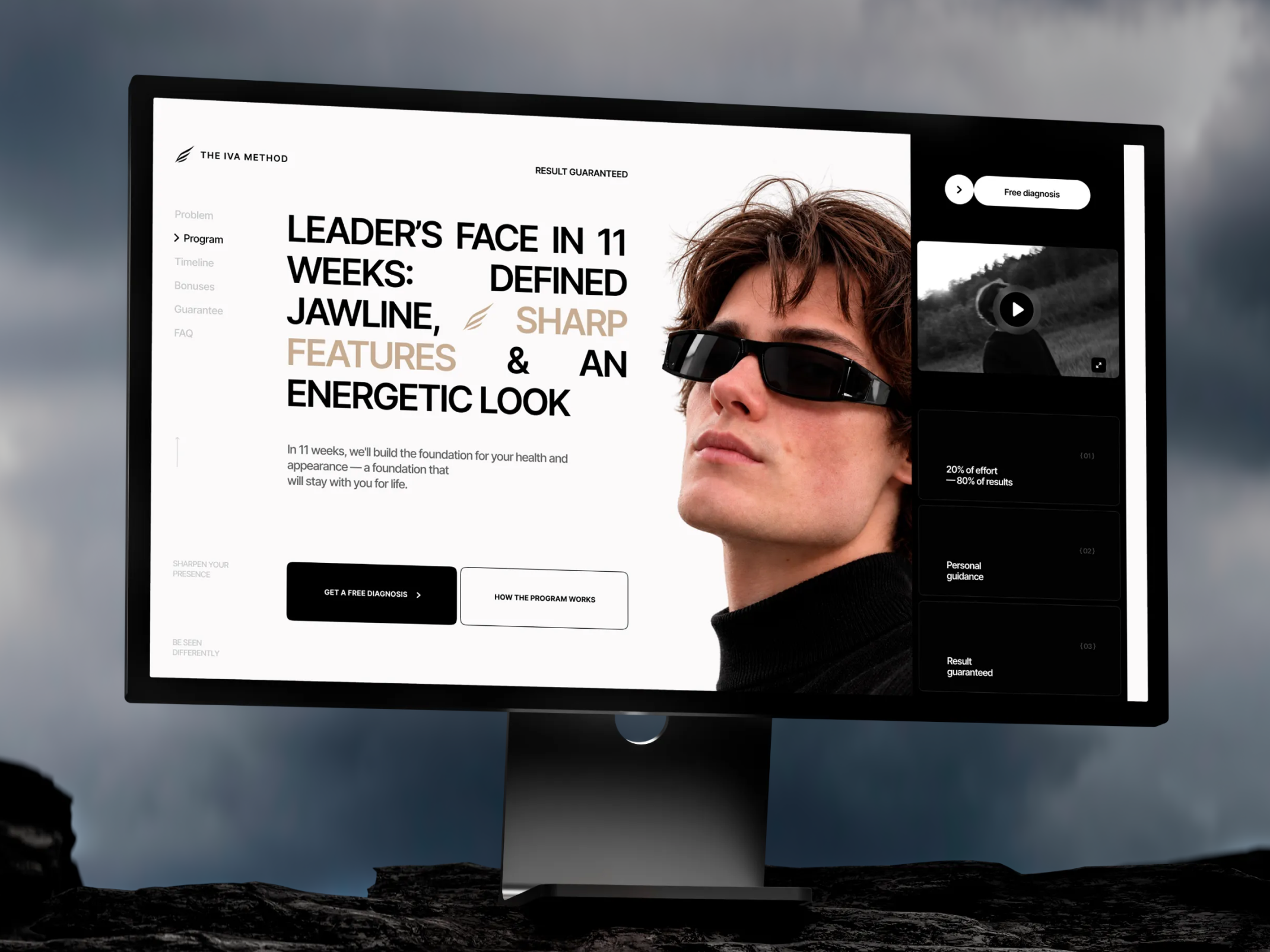 The IVA Method — Premium Landing Page Redesign 3d art direction editorial design fashion website graphic design hero section landing page lifestyle brand luxury web design minimal website modern website motion graphics personal transformation premium website self improvement typography ui design web design website design wellness