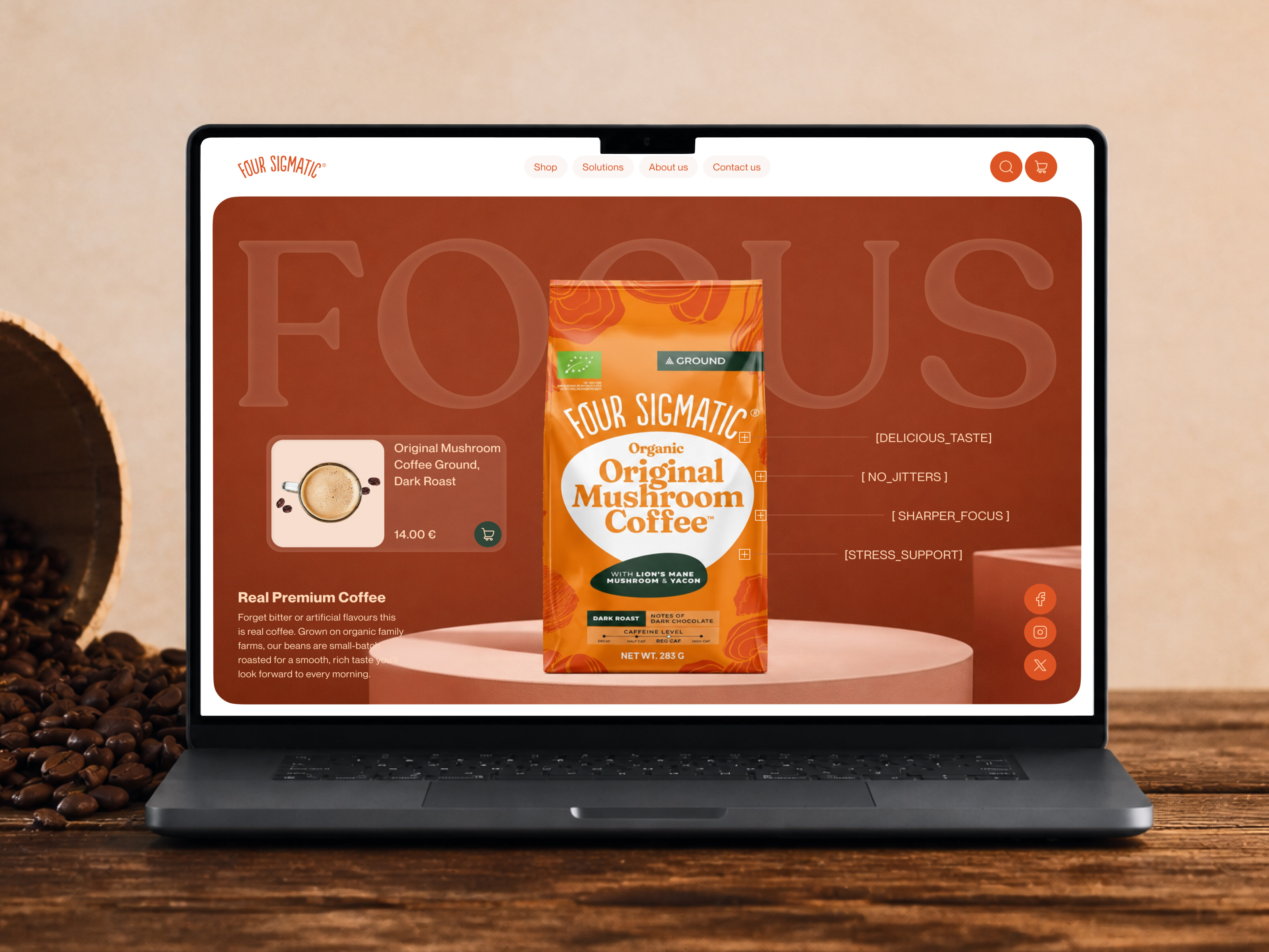 Coffee Brand - Landing Page Design cafe cappuccino coffee coffee brand coffee landing page coffee website design ecommerce landing page landing page design landing page ui landing page ux mushroom coffee organic food ui ux design web web design web page webpage website design