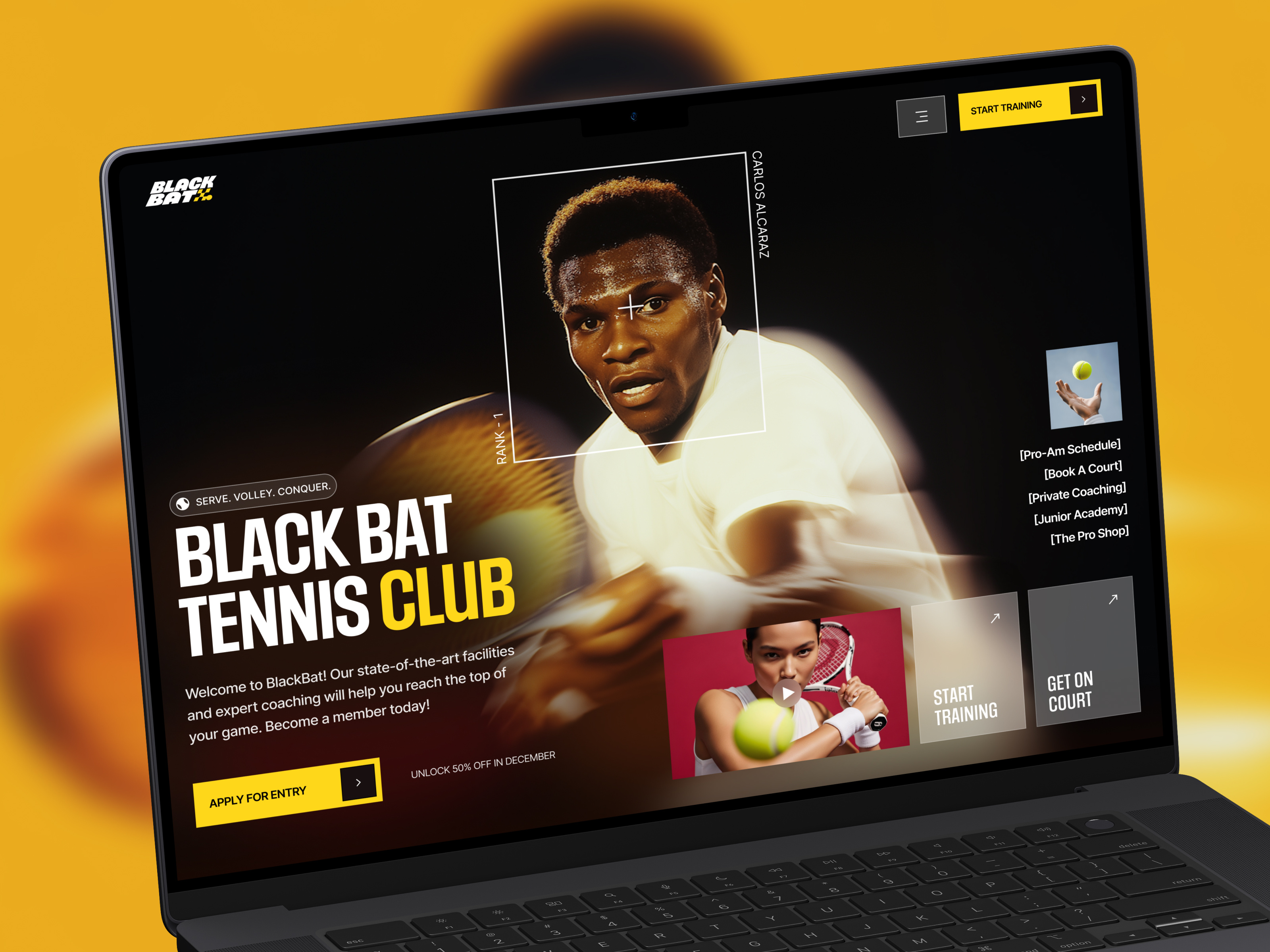 Landing Page Design for Sport Community community design field interface landing landing page design product service sport sports academy sports website startup tennis tennis club trainer ui ux web website website design