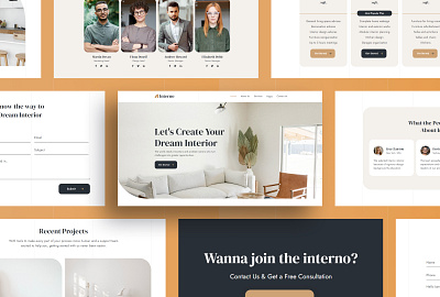 Interno - Interior Design Webflow Website Template architucture beauty business clean community construction decor design furniture homeap homedecoration homesweethome illustration interiorstyle interiorstyling office template victorflow webflow website