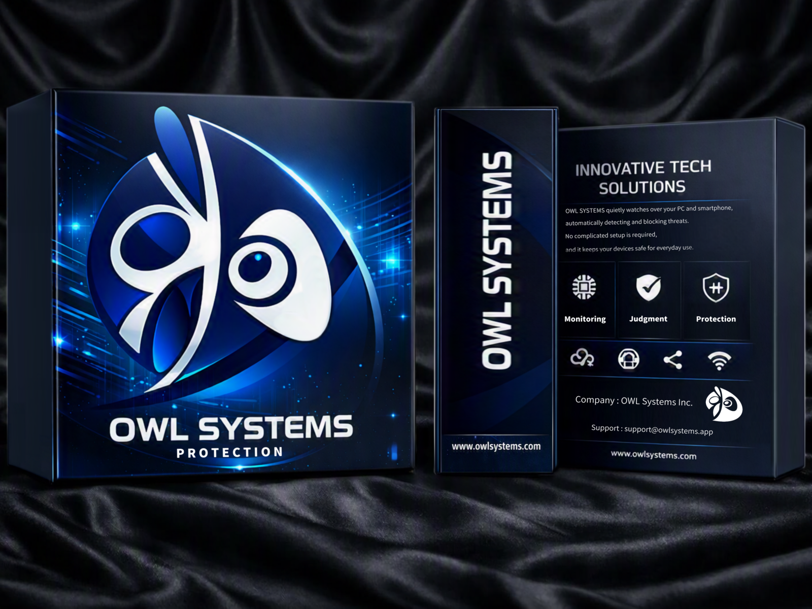 Protection Package — OWL SYSTEMS black and white box design brand experience brand packaging branding case design clean design creative direction design inspiration graphic design layout design logo design minimal design modern design monochrome design package design packaging print design product design visual identity