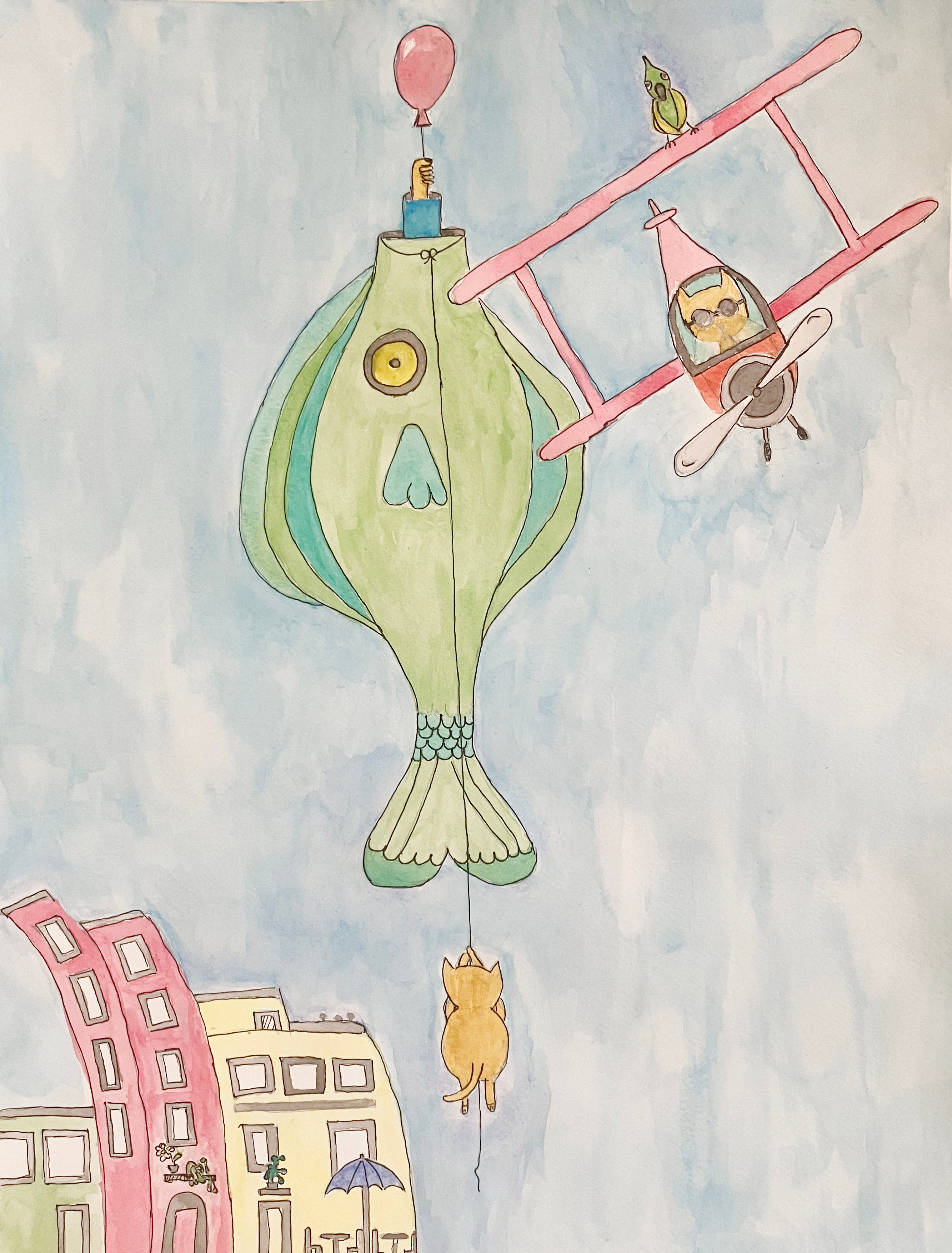 Watercolor Projects colorful funny illustration paintings surreal watercolor