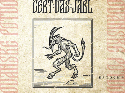 Čert, Chort, Devil chort devil folklore illustration linework slavic