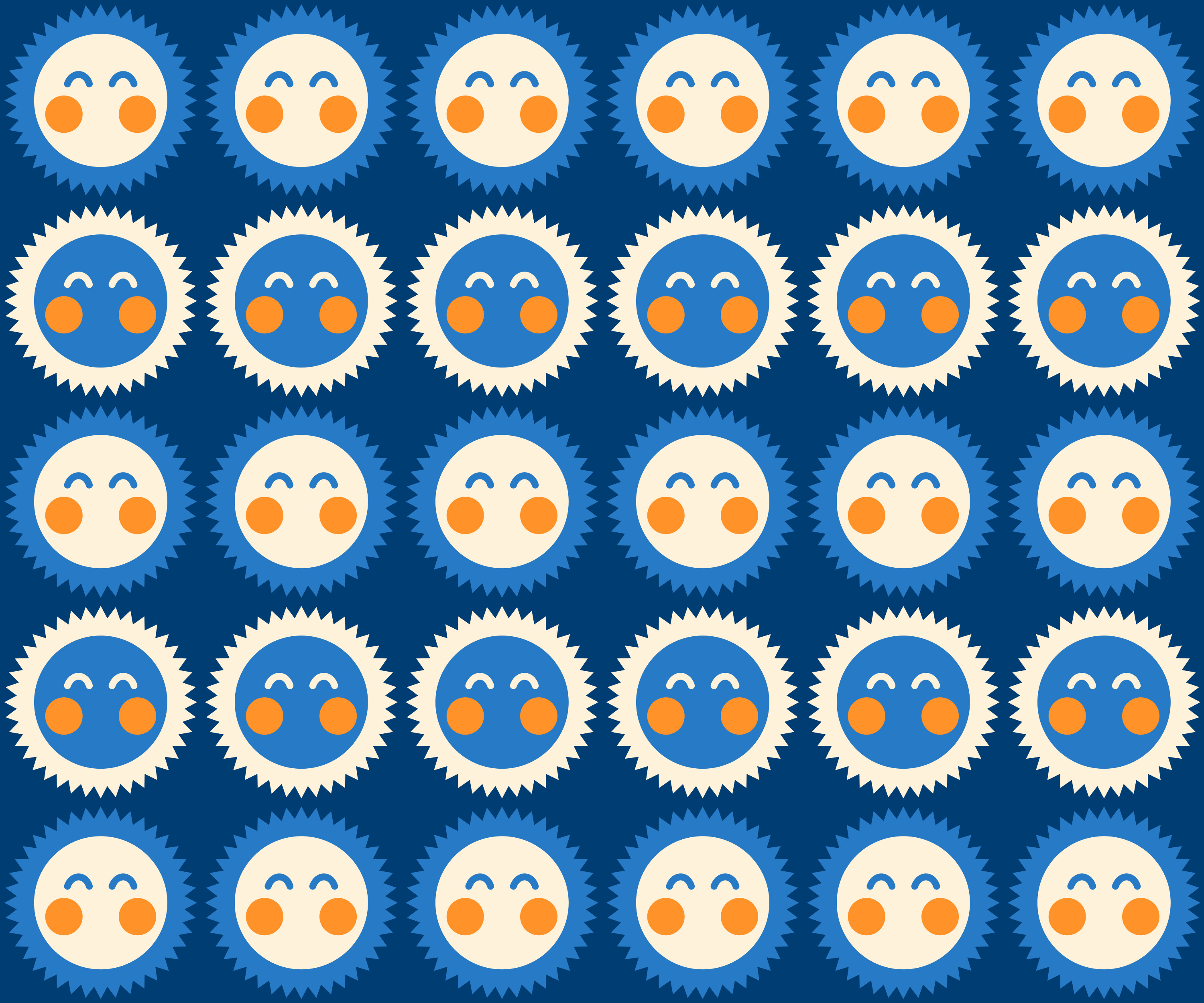 Unsplash 🌞 Happy Blue Sun aesthetic blue cheerful editorial flat illustrations graphic design illustration sun vector illustration