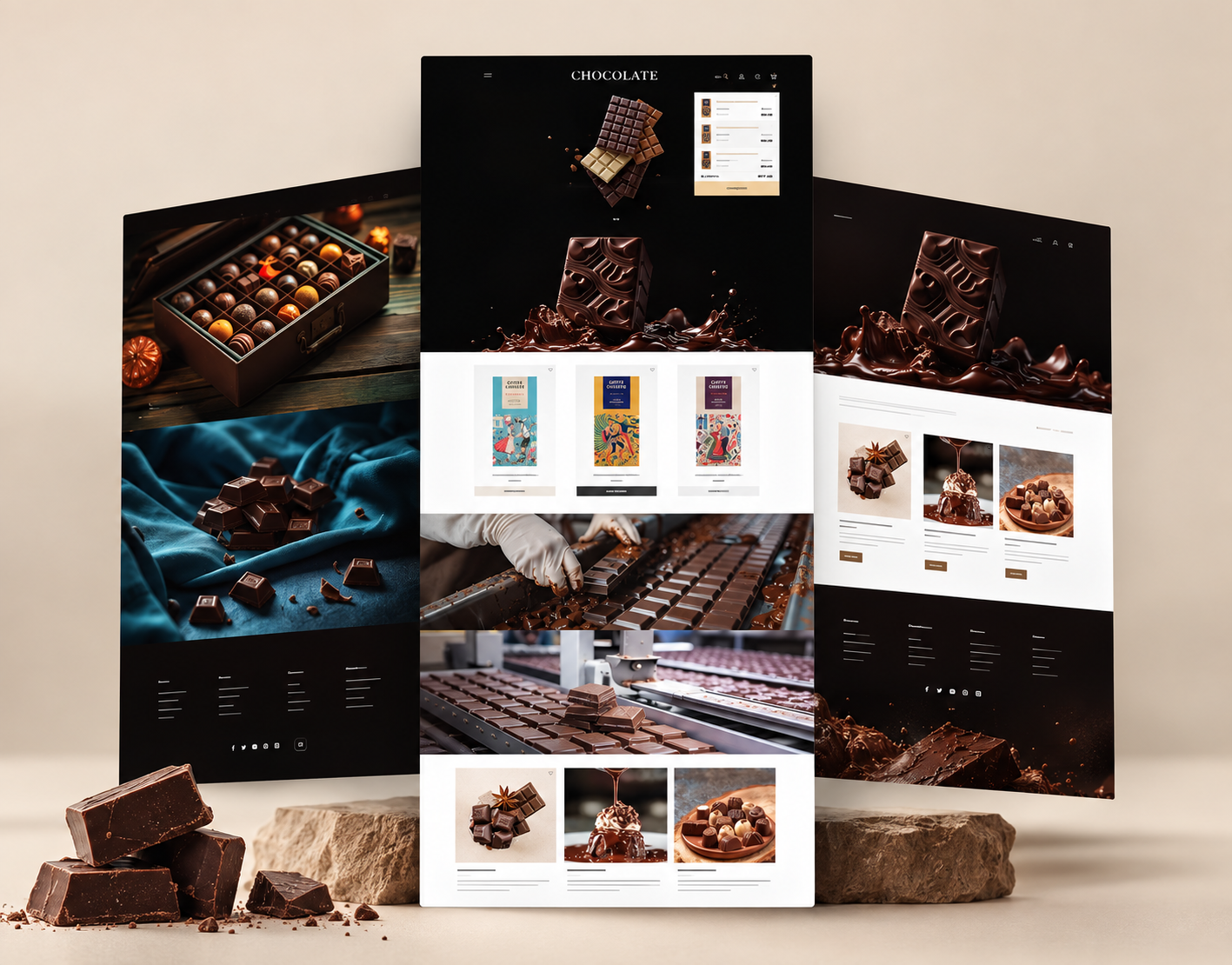 Premium Chocolate E-commerce Website Design graphic design landing page ui ux
