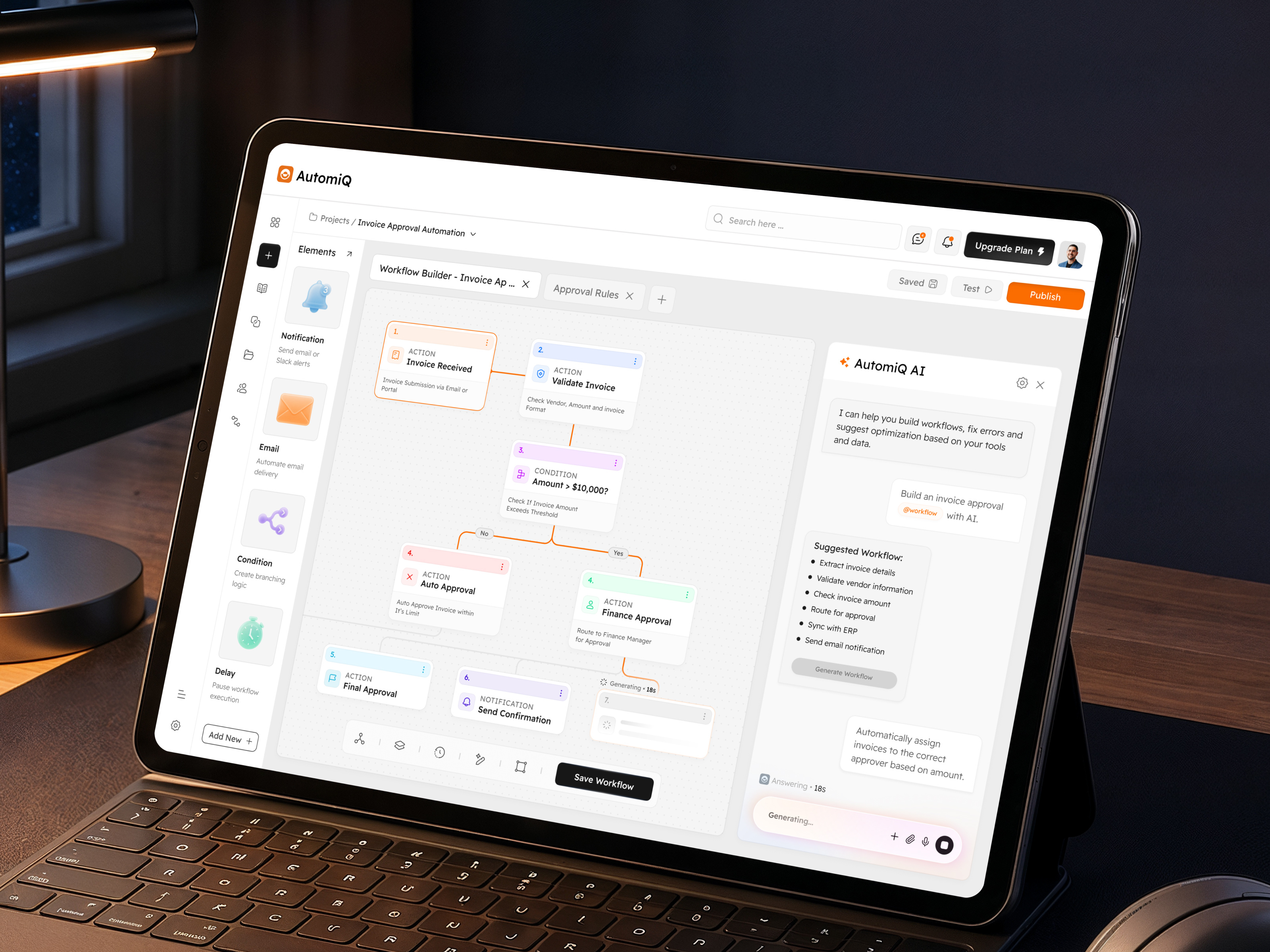 AutomiQ - AI Automation Dashboard UI admin dashboard ai ai agents ai automation ai automation saas ai dashboard analytics automation automation dashboard crm dashboard dashboard ui enterprise software minimal ui product design saas saas dashboard ui ui design web