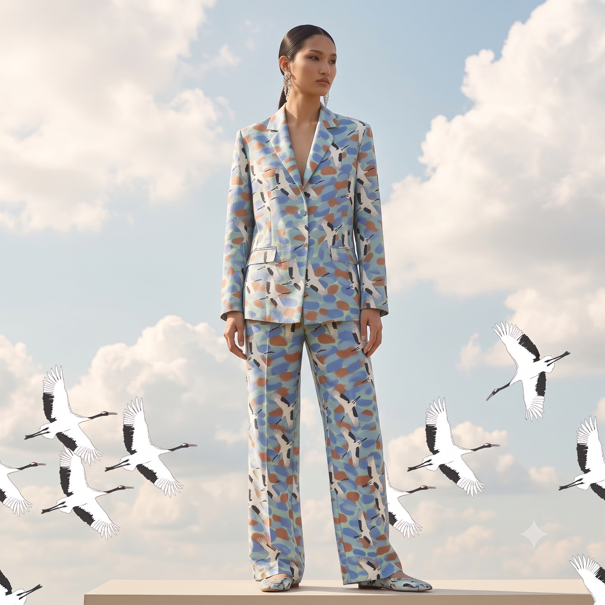 The Crane’s Waltz design fabric pattern graphic design illustration pattern seamless pattern surface pattern